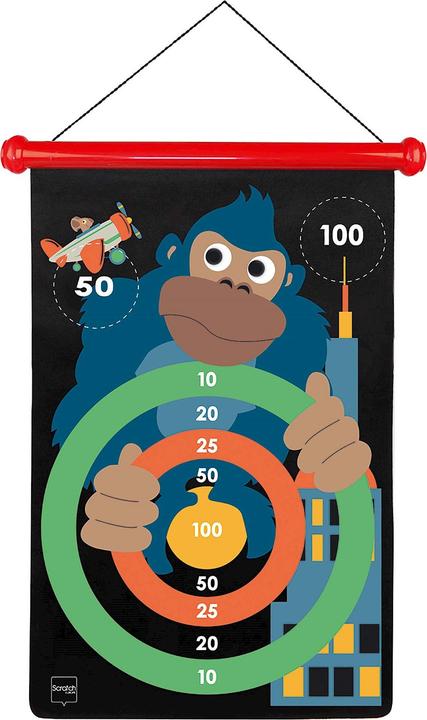 Actual product image Scratch Magnet dart game monkey large (French, English, German)