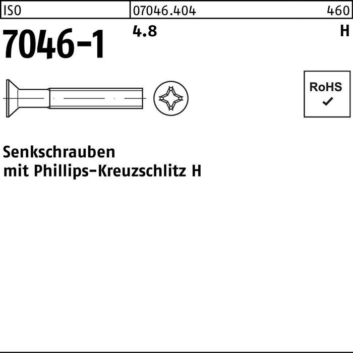 Actual product image Countersunk screw ISO 7046-1 w.cross recess-PH M 3 x 10 -H 4.8 (2000 Screws per piece)