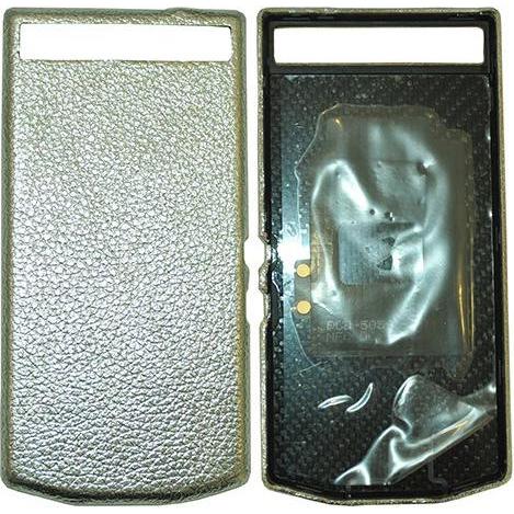 Thumbnail - BlackBerry PD Leather Battery Door Cover P'9982 grain silver (Blackberry Porsche Design P9982), Smartphone Hülle, Silber