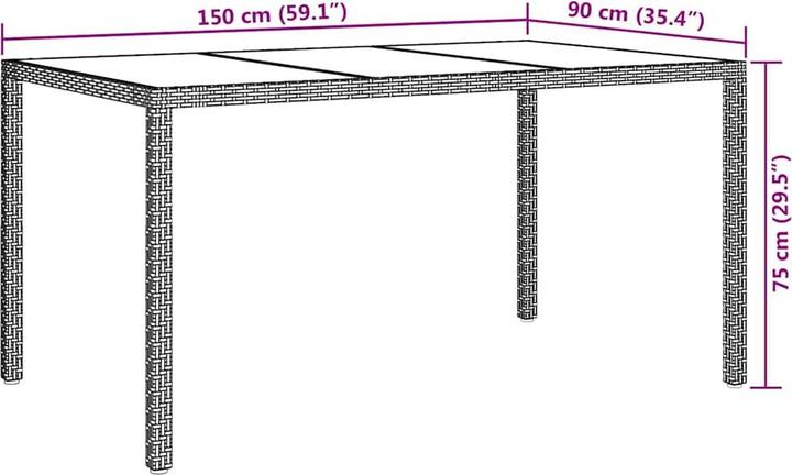 Produktbild vidaXL Gartentisch (150 x 90 x 75 cm)