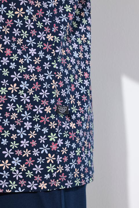 Produktbild Ulla Popken Pyjamashirt, Blüten, V-Ausschnitt, Halbarm (50, 52)