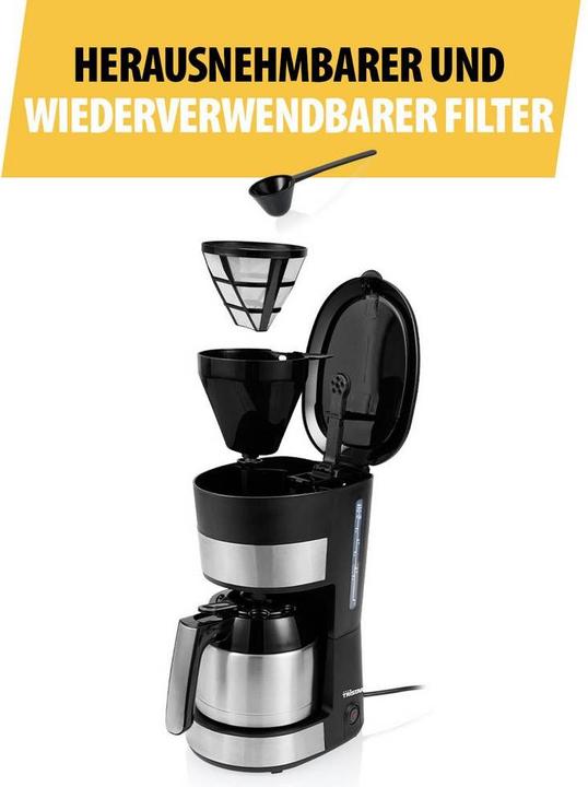 Actual product image Tristar Kaffeemaschine Schwarz Fassungsvermögen Tassen=10 Warmhaltefunktion