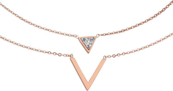 Immagine prodotto Bijouteria Pendente catena (Acciaio inossidabile, Rivestimento in PVD (colore oro), Zirconia, 38 - 43 cm)
