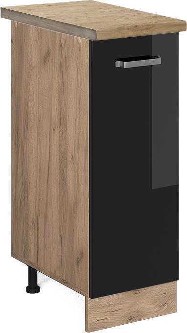 Goldkraft Eiche, Schwarz Hochglanz