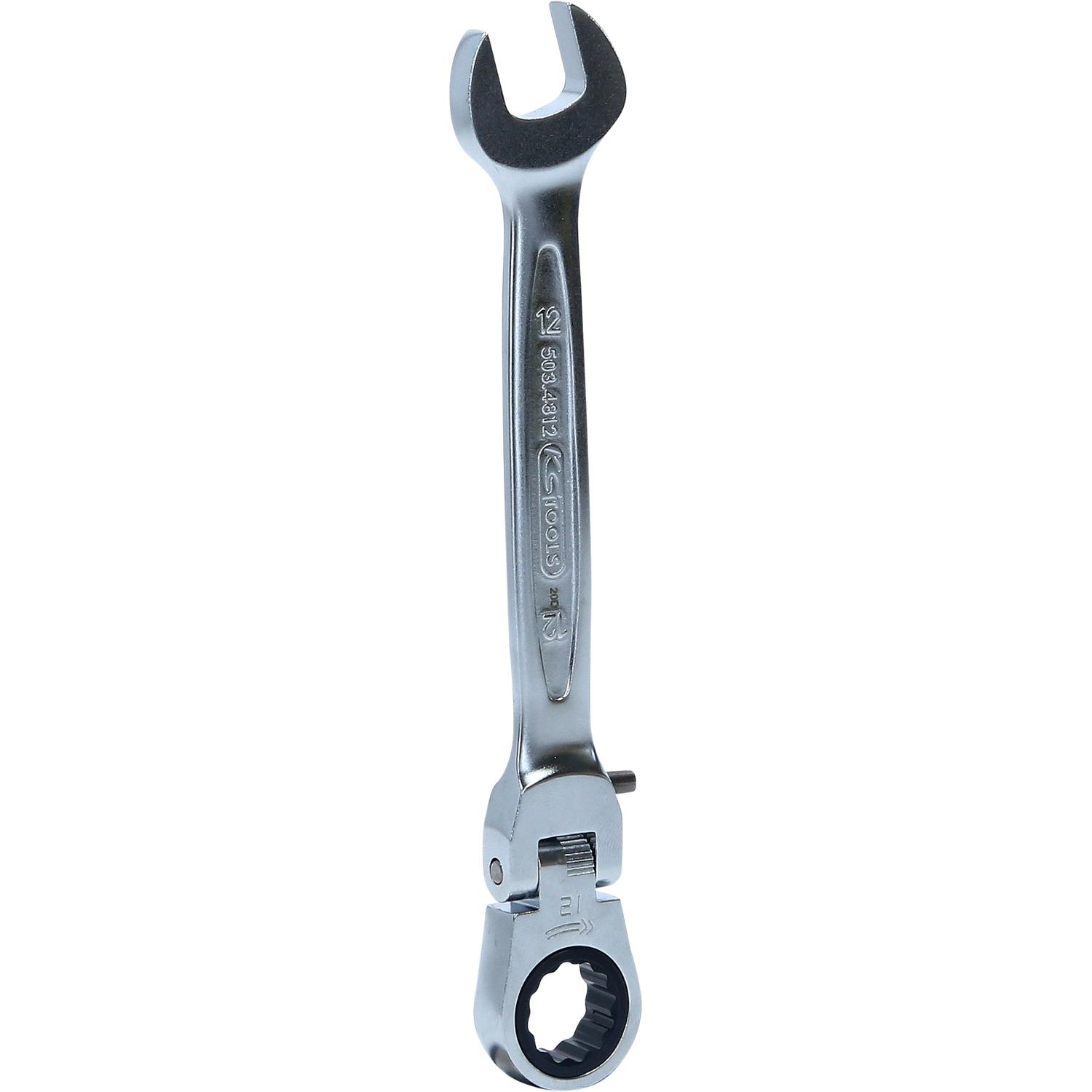 KS Tools, Schraubenschlüssel, GEARplus Gelenk-Ratschenringmaulschlüssel feststellbar (12 mm)