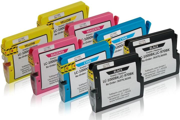 Actual product image Inkadoo Multipack compatible with Brother LC-1000 VAL (C, FC, M, Y)