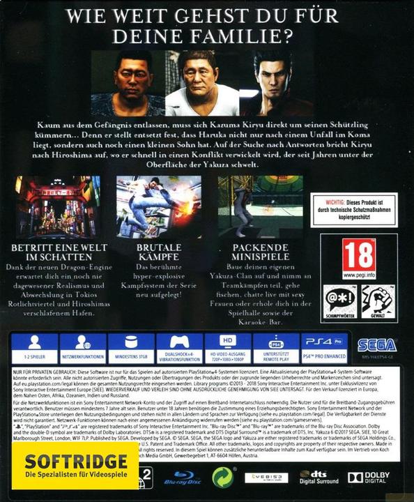 Produktbild Sega Yakuza 6: The Song of Life (PS4, EN)