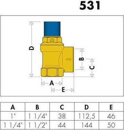 Productafbeelding Caleffi Membraanveiligheidsklep 1 1/4inch, 8 bar