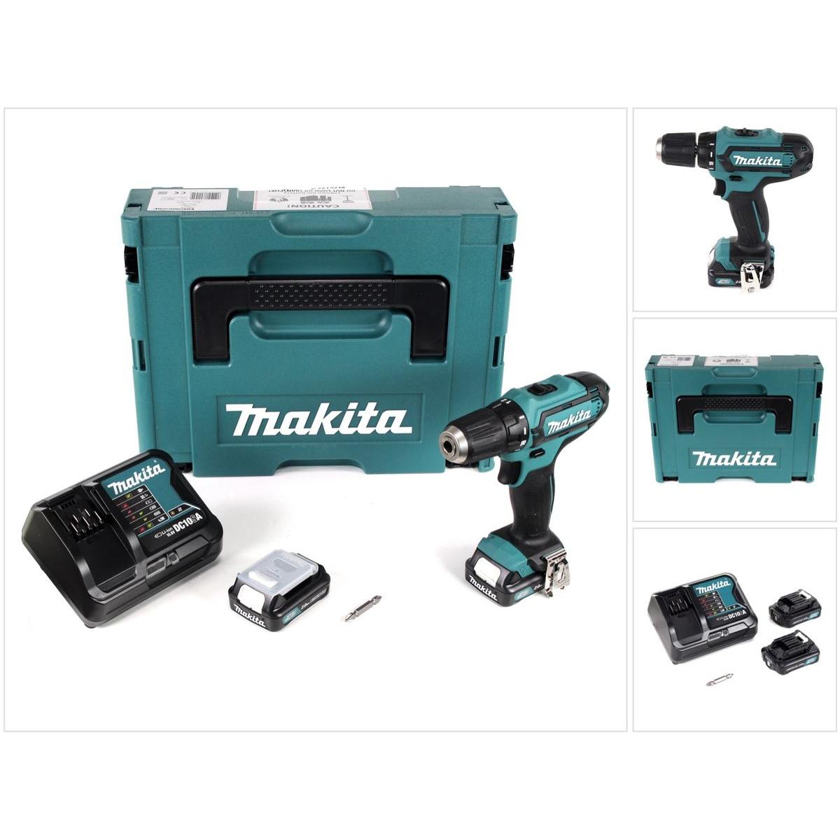Makita, Trapano + Avvitatore a batteria, DF 331 DSAJ Perceuse-visseuse sans fil 10,8V 30Nm + Coffret de transport MakPac + 2x