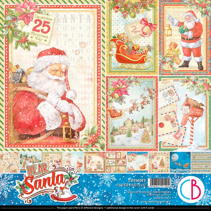 Produktbild Ciao Bella Scrapbook-Papier "Dear Santa", 12 Blatt, 30,5 x 30,5 cm (190 g/m², 12 x)