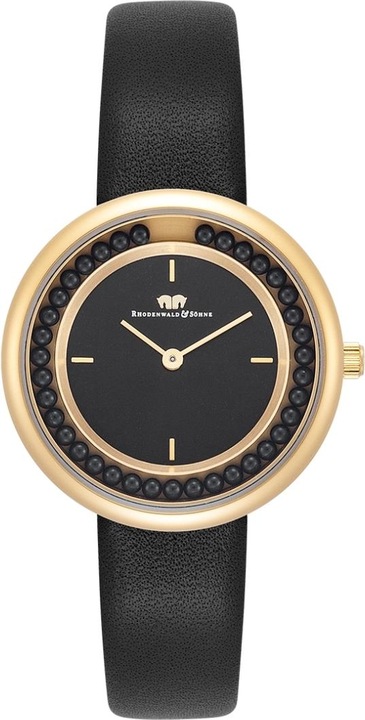 Produktbild Damen Quarzuhr Pearl Echtleder Schwarz - 33876 (Analoguhr, 32 mm)