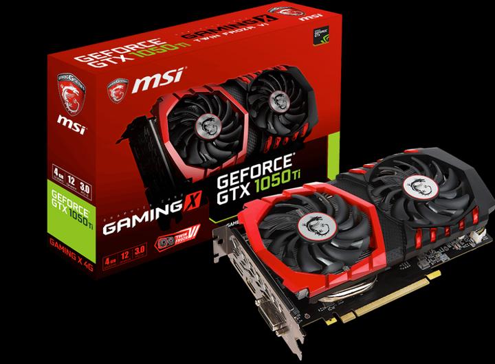 Actual product image MSI GeForce GTX 1050 Ti Gaming X 4G (4 GB)