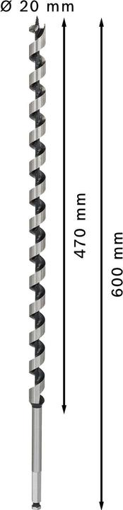 Actual product image Bosch Professional Zubehör PRO Wood Wood auger bit, 20 x 470 x 600 mm (11.1 mm)