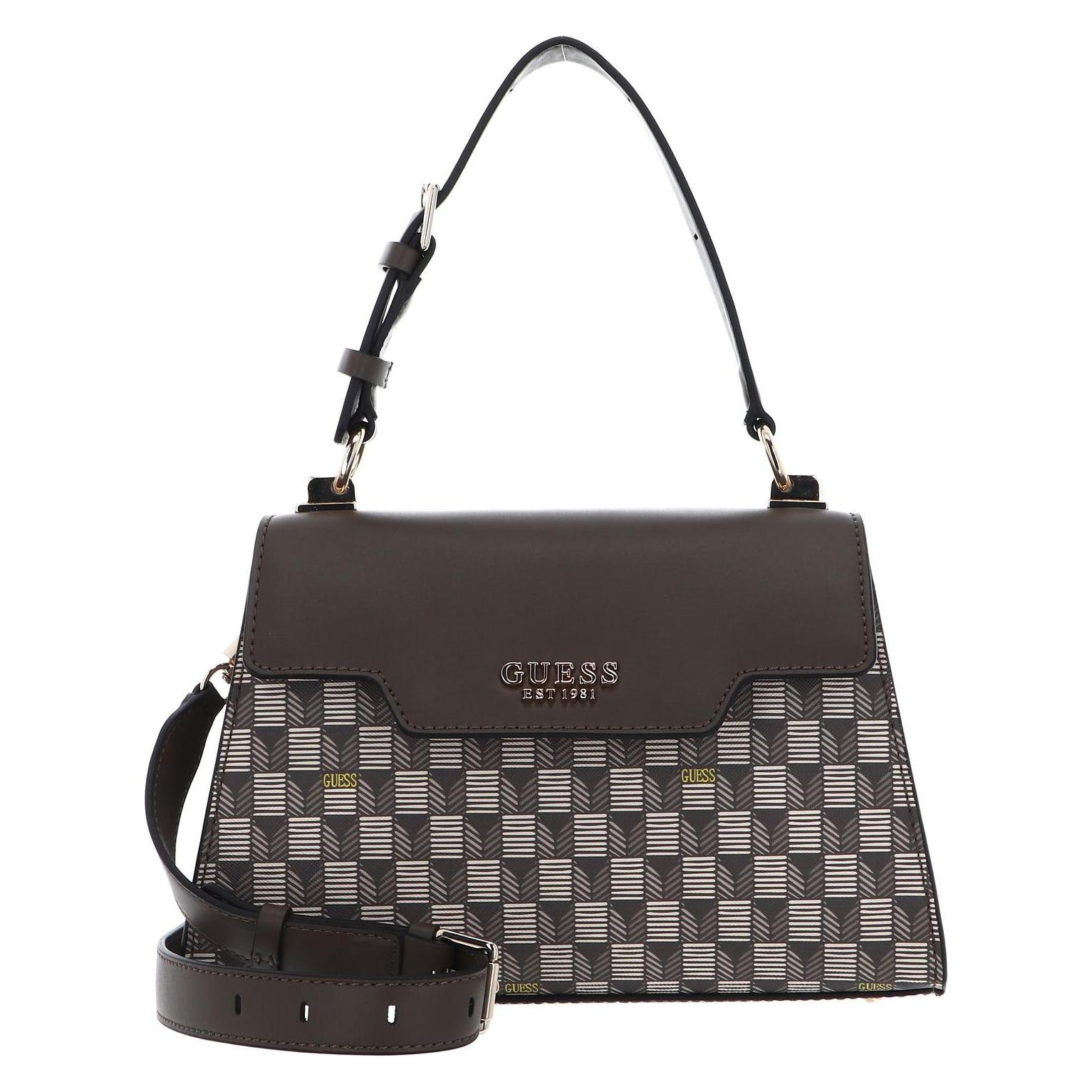 Guess, Damen, Tasche, Hallie Top Handle Flap, Braun