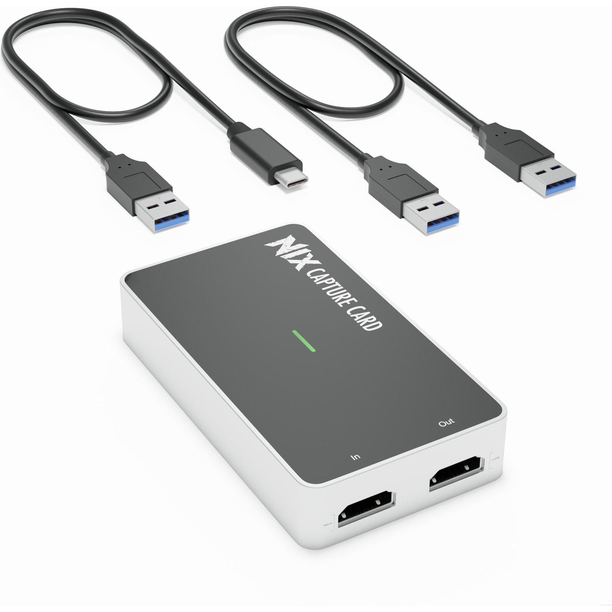 Plugable NIX Video Game Capture Card, Game Recorder, Grau, Silber
