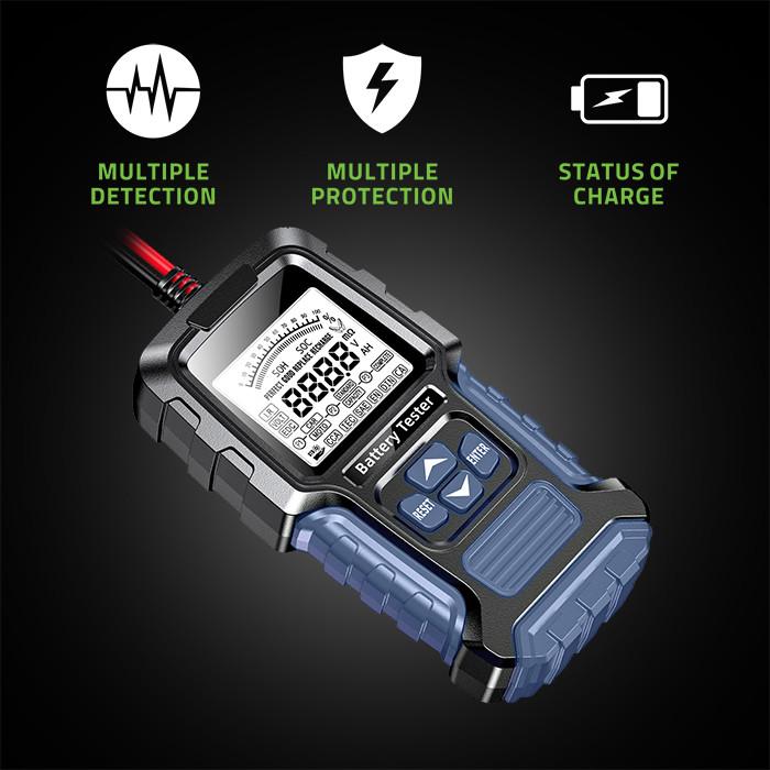 Produktbild Qoltec Digitaler Batterietester mit LCD-Display | 12V | 24V | 3Ah-400Ah