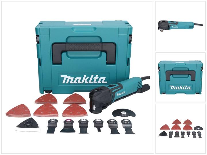 Produktbild Makita TM 3010 CX3J Multifunktionswerkzeug 320 W OIS / Starlock + 59 tlg. Zubehör Set + Makpac