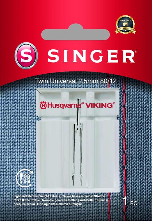 Produktbild Singer TWIN Nähmaschinennadel, 2.5mm, 80/12