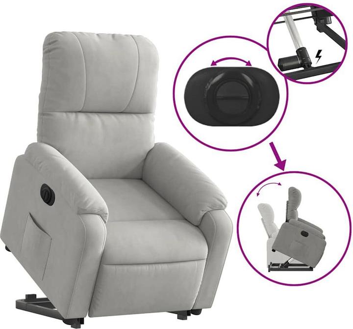 Actual product image VidaXL Relaxing armchair stand-up aid electric microfibre fabric