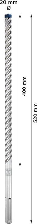 Produktbild Bosch Professional Zubehör EXPERT SDS max-8X Hammerbohrer, 20 x 400 x 520 mm (bis 20 Millimeter)