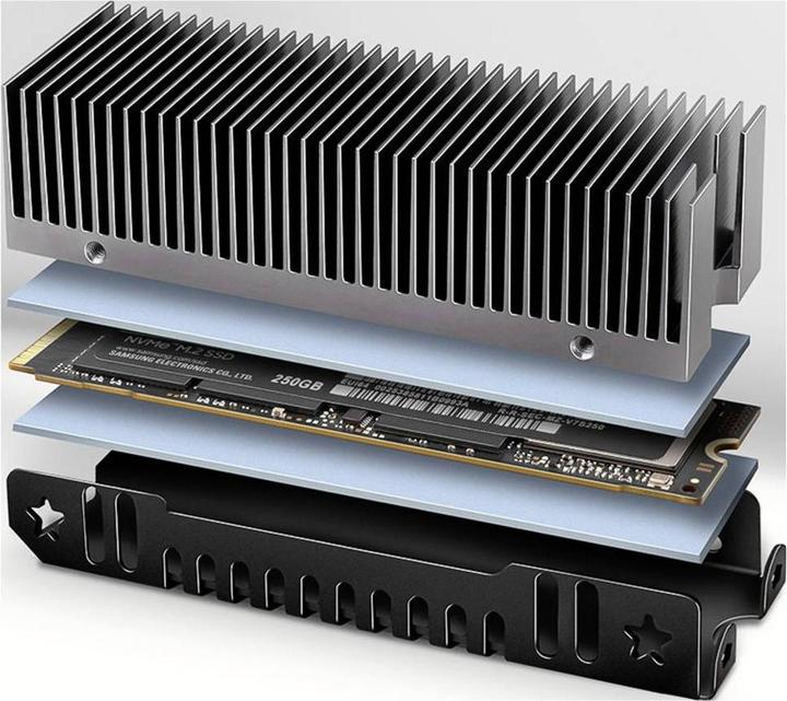 Actual product image Axagon CLR-M2XT M.2 SSD passive cooler, aluminium - 2280