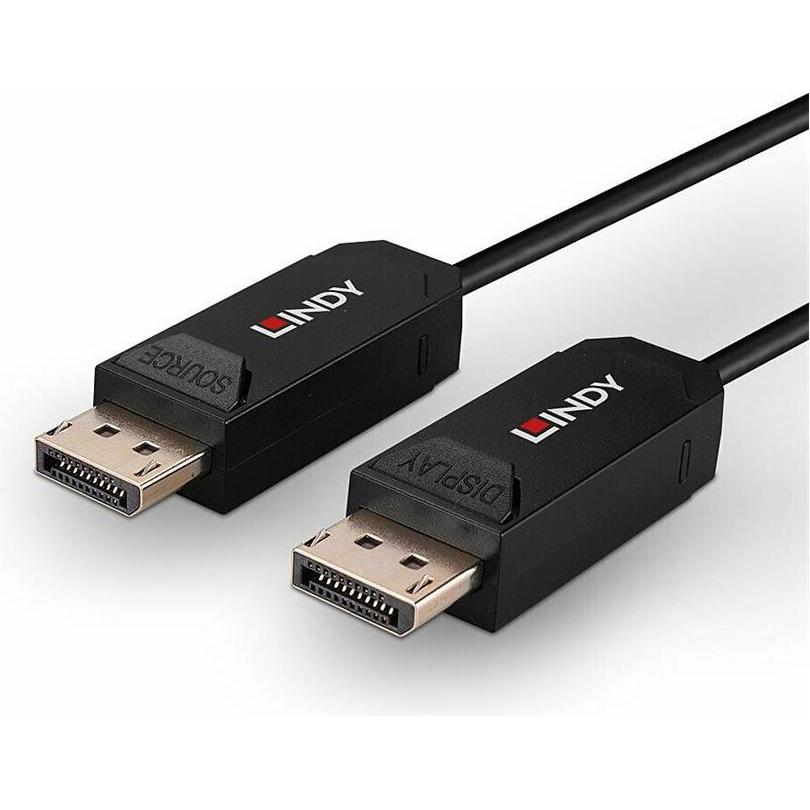 Thumbnail - Lindy 30m Fibre Optic Hybrid DP 2.0 UBHR10 Kabel 40Gbps, bis 8K60 (30 m, DisplayPort), Video Kabel