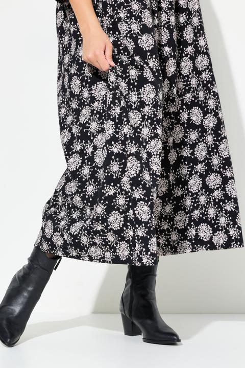 Produktbild Ulla Popken Jersey-Midikleid, Pusteblumen, Rundhals, 3/4-Arm (54)