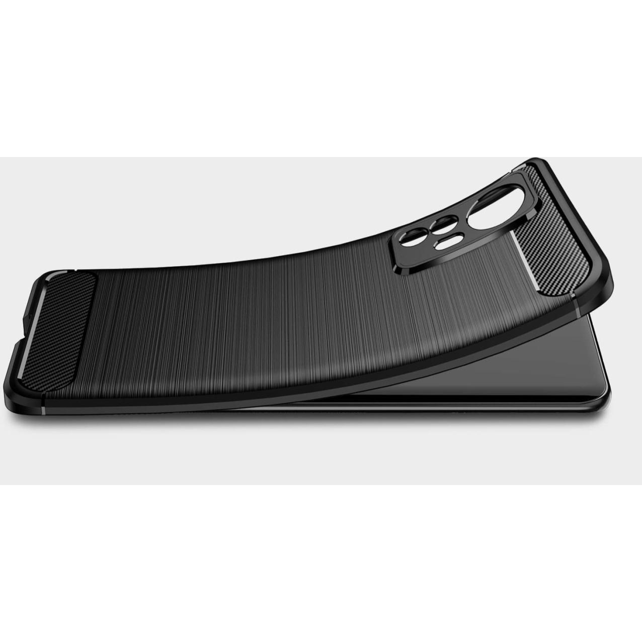 Thumbnail - Screenguard Xiaomi 12 Hülle Carbon Brushed Soft TPU (Xiaomi 12), Smartphone Hülle, Schwarz