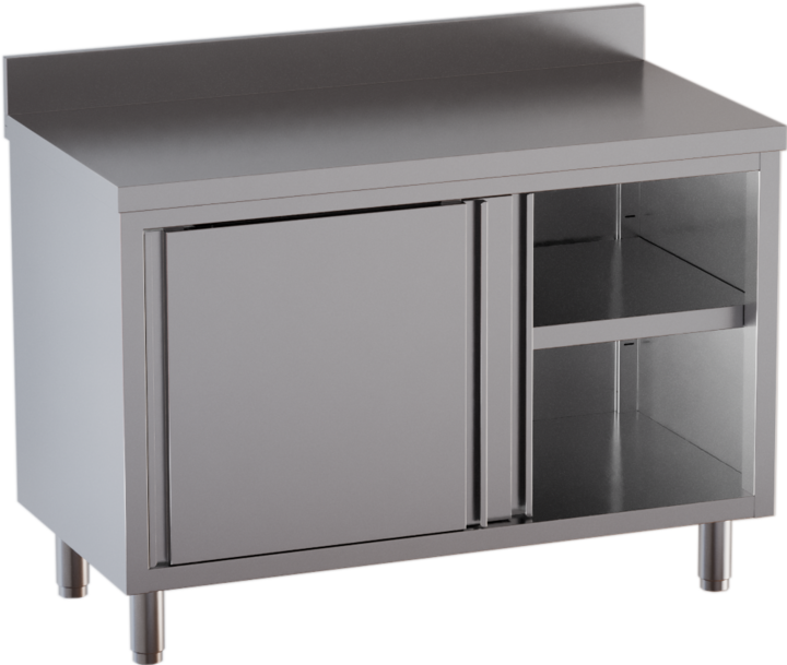 Gastro Hero ECO stainless steel work cabinet with backsplash (70 cm, 85 cm)