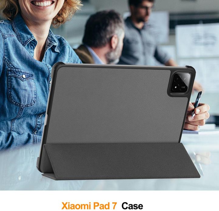 Produktbild Lobwerk 2in1 Set Tasche + Glas für Xiaomi Mi Pad 7 11.2 Zoll Tasche Cover Schutz Folie Sleep and Wake (Xiaomi Pad 7)