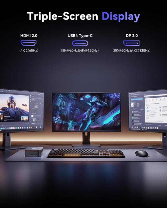 Image du produit NiPoGi Mini Gaming PC Ryzen 9 8945HS (1000 Go, 8 Go, AMD Ryzen 9 8945HS)