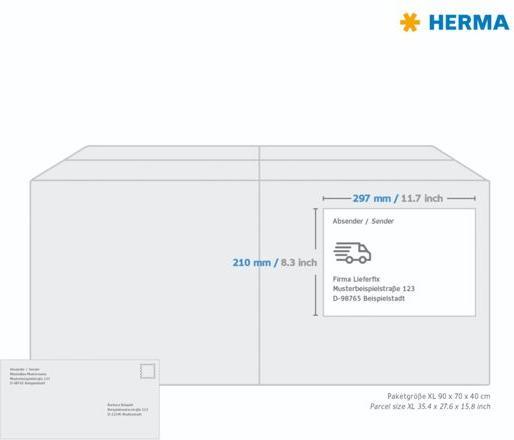 Produktbild HERMA Transparente Etiketten A4