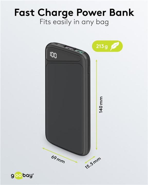 Produktbild Goobay Schnelllade-Powerbank (10000 mAh, 22.50 W, 37 Wh)