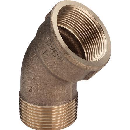 Viega, Rohrverbindungstechnik, Vinkel 3/4" rødgods 45 grader muffe/nippel (Winkelverbindung)