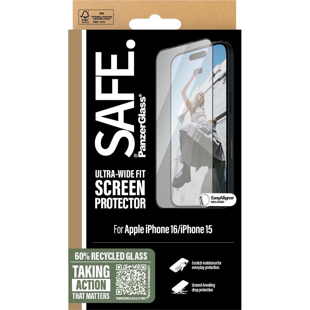 Thumbnail - Safe Ultra-Wide Fit (1 Stück, Apple iPhone 15, Apple iPhone 16), Smartphone Schutzfolie, Transparent