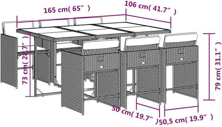 Produktbild vidaXL Garten Essgruppe