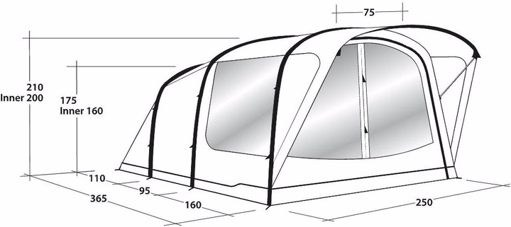 Actual product image Outwell Lindale 3PA (Tunnel tent, 16.40 kg, 3 persons)
