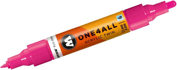 Actual product image Molotow Marqueur pour Maquettes - One4All Twin - Acrylique Rose Fluo Phospho. - 1,5/4mm - -217 - 15 cm (neon pink fluorecent, 4 mm, 1 x)