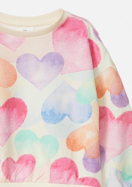 Produktbild s.Oliver Sweatshirt Oversize-Sweatshirt mit All-over-Print (98)