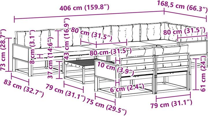 Produktbild vidaXL Outdoor-Sofa