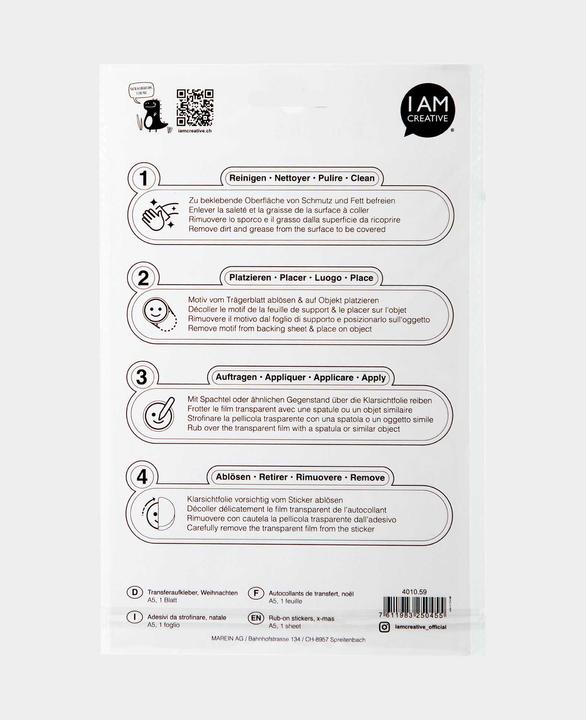 Produktbild I Am Creative Rub on Sticker A5 4010.59 Xmas (1 Sticker)