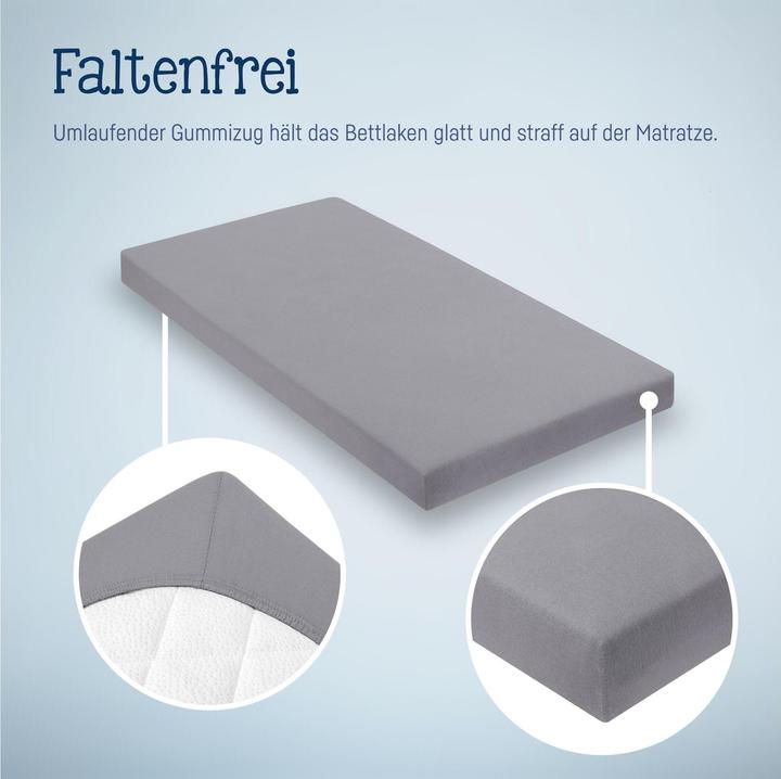 Produktbild Julius Zöllner Fix-Leintuch Jersey 90 x 40 cm, Anthracite (40 x 90 cm)