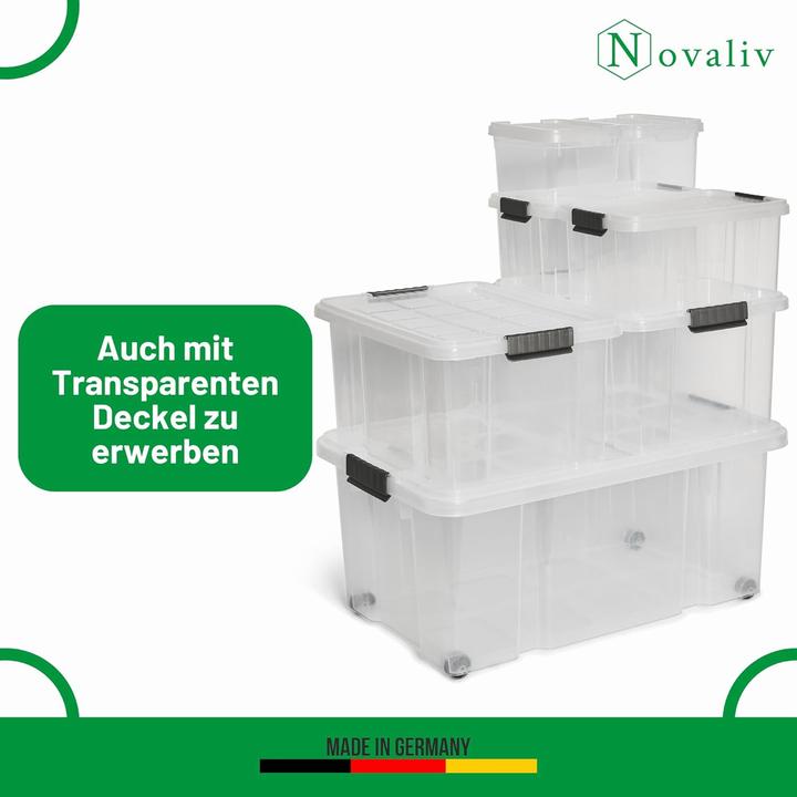 Actual product image Novatool Novaliv 7 tlg Sparset Aufbewahrungsboxen mit Deckel Anthrazit 1x45 L + 2x 15L + 2x 5L + 2x 2L Nestba