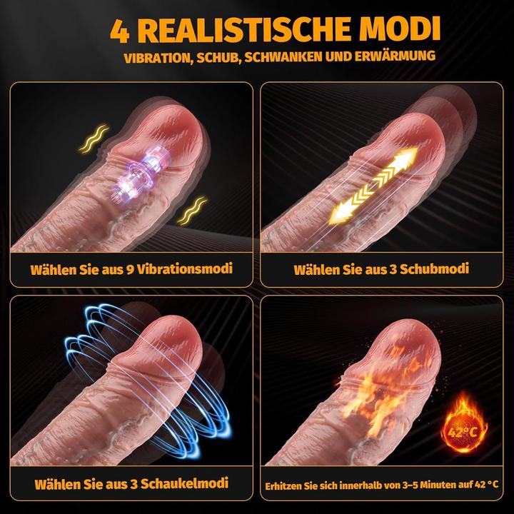 Produktbild No Name Vibrator Dildo mit 9 Modi und Saugnapf