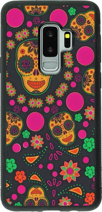 Actual product image PhoneLook Cover Silicone black Halloween 22 colourful mexican skulls (Samsung Galaxy S9+)