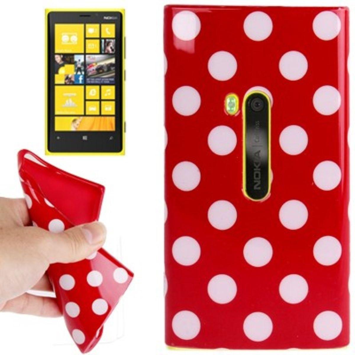 Thumbnail - König Design Schutzhülle TPU Punkte Case für Handy Nokia Lumia 920 rot (Nokia Lumia 920), Smartphone Hülle, Rot