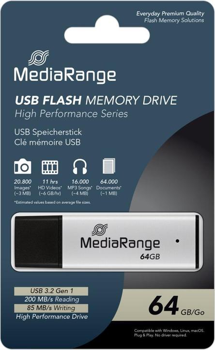 Produktbild MediaRange USB-Stick (64 GB, USB-A)