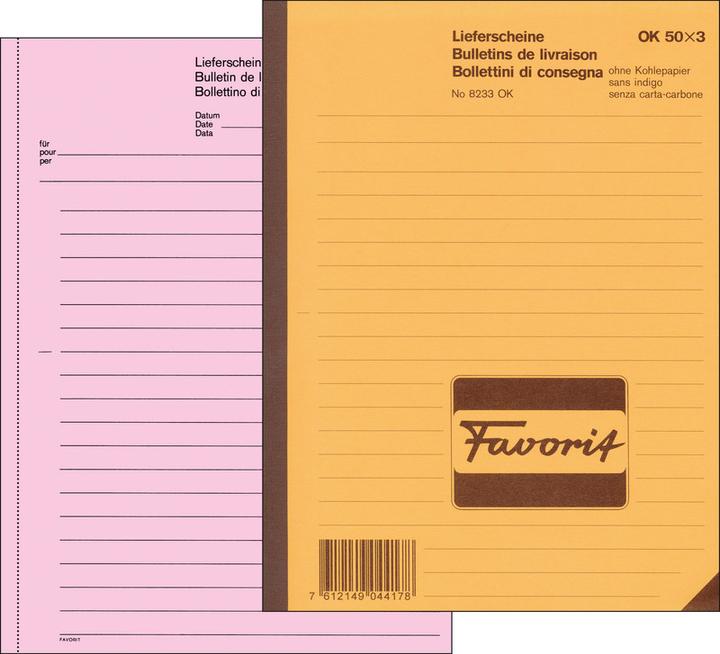 Produktbild Favorit Durchschreibebuch Lieferscheine mit Selbstdurchschreibepapier (150 x)