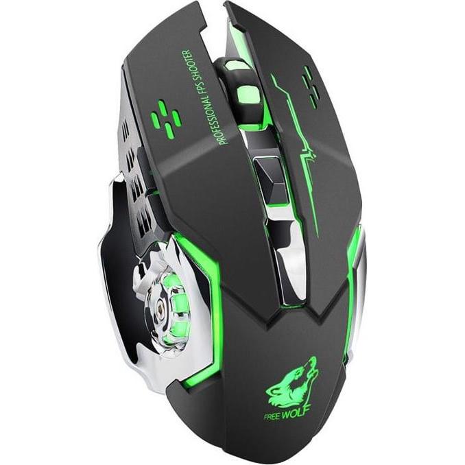 JTI X8 Kabellose 2,4-GHz-Gaming-Maus mit LED-Beleuchtung (Kabellos), Maus
