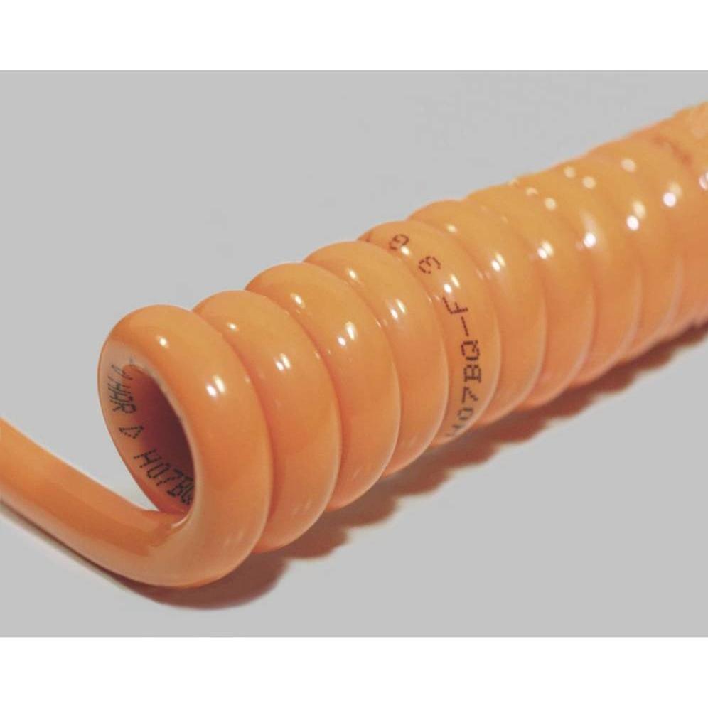 BKL Electronic, Kabelleitung, 1506115 Spiralkabel H05BQ-F 400mm / 1600mm 2 x 0.75mm² Orange 1St. (1.60 m)